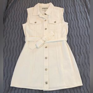 NWT Signature Eight Denim Mini Dress - White - Large